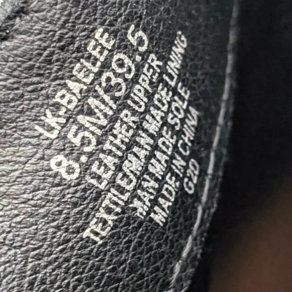 Lucky Brand Baelee Leather Ankle Boots Side Zip Women's Black Size US8.5M EU39.5